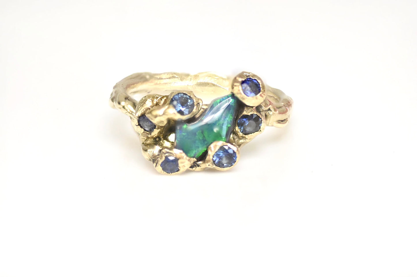 Black Opal Sapphire Encrusted Ring. St Ives, Cornwall.