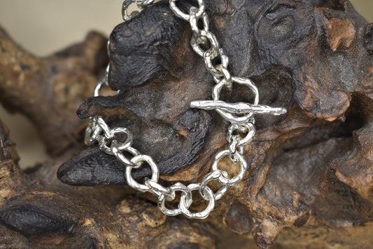 Link Bracelet Organic Molten Style. St Ives, Cornwall.