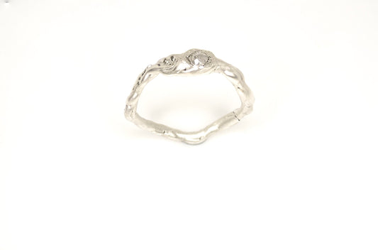 Minimalist Ring with Salt and Pepper Diamond 0.15 carat. Cairngorm Mountain, Scotland.